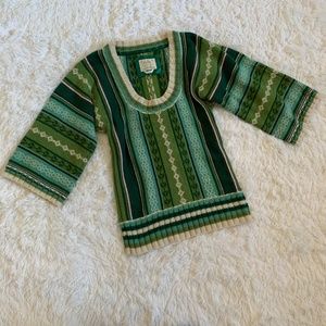 Old Navy Green XS Fair Isle Scoop Neck Sweater